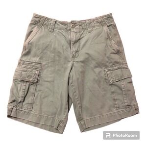 Vintage Roebuck & Co Men's Cargo Shorts Size 32 Green Recycled Bottle Material